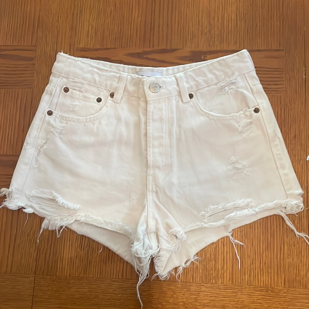 Zara white jeans shorts - size 4